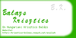 balazs krisztics business card