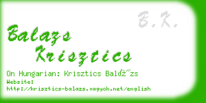 balazs krisztics business card